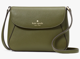 Kate Spade Monica Flap Crossbody Bag Dark Army Olive Green Leather KF364 NWT - $89.09