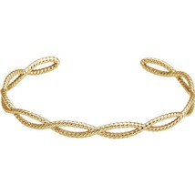 Authenticity Guarantee 
14K Yellow Gold Rope Cuff Bracelet - £986.44 GBP