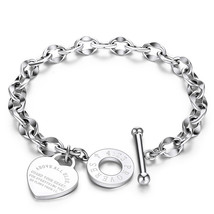 ZORCVENS Fashion Love Heart Charm Bracelets For Women Gold Silver Color Stainles - £12.40 GBP