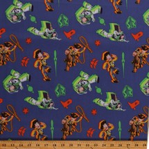 Cotton Disney Kids Toy Story Lightyear Woody Blue Fabric Print by Yard D787.94 - £7.92 GBP