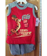 Disney Pooh Baby Clothes 24M Team Tigger Red Tank Top Gray Shorts Outfit... - £12.62 GBP