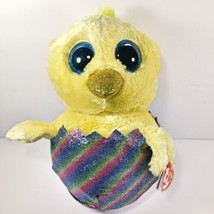 Easter Chick Plush Stuffed Animal in Rainbow Egg 6” Small TY Beanie Boo - $10.88