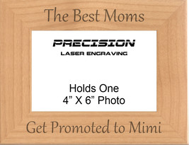 The Best Moms Get Promoted to Mimi Engraved Wood Picture Frame - New Grandma - £19.10 GBP+