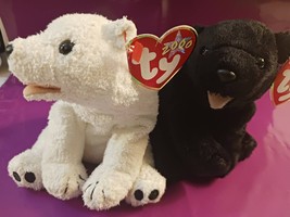 Ty Beanie Babies Cinders And Aurora black and white polar bear set - £14.84 GBP