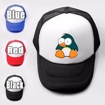 Cartoon penguin Girls Boys Plain Trucker Baseball Caps Solid Mesh Curved Hats - £8.84 GBP