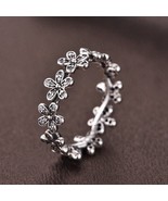 S925 Sterling Silver Dazzling Daisy Meadow With Clear CZ Ring Woman Jewe... - £13.77 GBP