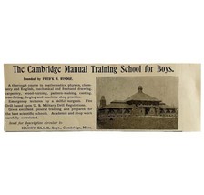 Cambridge Manual Training School 1894 Advertisement Victorian For Boys 1... - $9.99