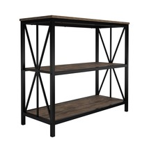 3-Tier Bookshelf  Industrial Style Wooden Bookcases  Freestanding Shelving Unit  - £139.28 GBP