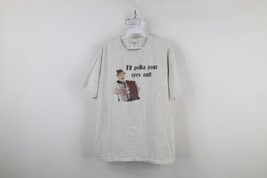 Vtg 90s Streetwear Mens Large Funny I&#39;ll Polka Your Eyes Out Polka Music T-Shirt - £27.30 GBP