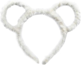 Women Mouse Bear Ears Headband Winter Thick Plush Hair Hoop Round Ear Hairband M - £16.74 GBP