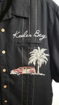 KEELER BAY Mens Hawaiian Tropical Shirt Embroidered Palm Tree Woody sz M... - £12.53 GBP