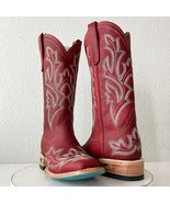 Lane Saratoga Womens Square Toe Cowboy Boots 7.5 Red Leather Western Cow... - $387.17 CAD