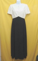 Sz 4 Liz Claiborne Night Womens Black &amp; White Long Classy Dress Sheer Li... - £13.50 GBP
