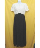 Sz 4 Liz Claiborne Night Womens Black &amp; White Long Classy Dress Sheer Li... - £13.25 GBP