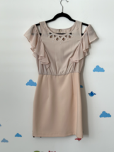 Japanese Royal Party Dress Beige pearl size XS light sleeveless peach Summer - £11.23 GBP