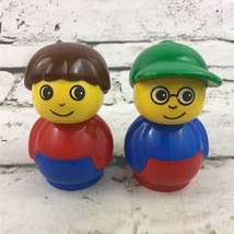 Rare Vintage LEGO Group People Figures 3” Red And Blue Lot -2 Toys  - $19.79