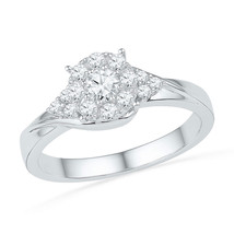 10k Yellow Gold Round Diamond Cluster Bridal Wedding Engagement Ring 1/2 Ctw - £643.82 GBP