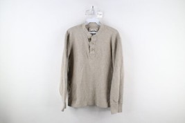 Vtg Eddie Bauer Mens Medium Faded Thermal Waffle Knit Long Sleeve Henley T-Shirt - £30.97 GBP