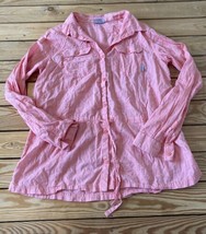 Columbia Women’s Button up cinch Waist shirt size XL Pink H4 - £13.15 GBP