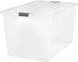 The 132 Quart Large Storage Bin Utility Tote Organizing Container Box By Iris - £72.56 GBP