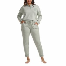 Splendid Pajamas 2-piece Lounge Set Green Stripe Plus Size 2X Cozy Soft NWT - £19.38 GBP