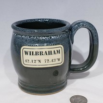 Sunset Hill Stoneware Pottery Wilbraham Massachusetts Brown Green Mug Longitude - £18.34 GBP