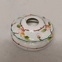 Japan Porcelain Hair Reciever Floral Hand Painted 3.75&quot; x 2.5&quot; - £8.58 GBP