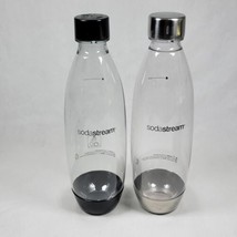 2- 1 Liter Bottles New Black Fuse Plastic Carbonating Soda Stream Bottles - £15.15 GBP