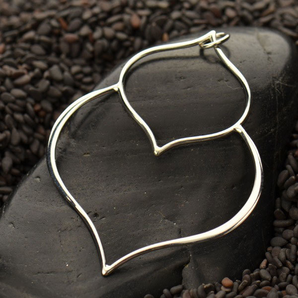 Sterling Silver Double Lotus Petal Pendant 48x36mm - $25.20