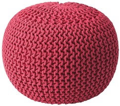 Pouf Ottoman Pink Jute Thermocol Beans Linen - £151.07 GBP