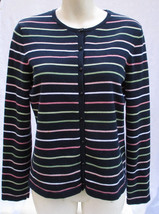 Jones New York Signature Womens Small Cardigan Multistripe Sweater Top H... - $24.70