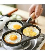 1pc Household 3 Hole Cast Iron Omelette Pan Egg Burger Machine Egg Dumpl... - £26.96 GBP