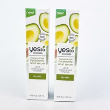 Yes To Avocado Fragrance Free Dry Skin Hyaluronic Acid Serum 0.95oz Lo of 2 - £15.11 GBP