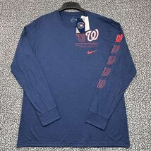 Nike Shirt Men Large Navy Washington Nationals Long Sleeve Crew Neck New L - $38.88