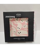 Elum Home Halloween PINK AND PURPLE GHOSTS Appetizer Plates-Set of 4 NEW - $32.66