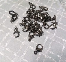 10 Black Lobster Clasps 12mm Clasps Jewelry Clasps Findings Gunmetal - £3.30 GBP