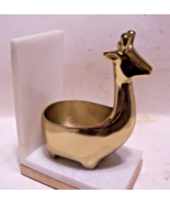 Vintage Solid Brass Giraffe Bookend / Door Stop 1pc 8.5”tall White Marbl... - £19.69 GBP