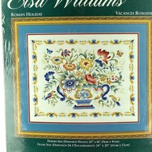 Elsa Williams Crewel Embroidery Kit Roman Holiday Floral Wool Yarn 24x20 NEW - $153.19