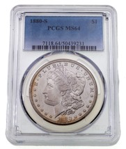 1880-S Argent Morgan Dollar Classé Par PCGS Comme MS-64 - £207.04 GBP