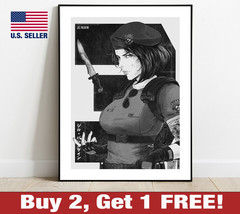 Resident Evil Jill Valentine Poster 18&quot; x 24&quot; Print Game Room Wall Art Decor 2 - £10.60 GBP