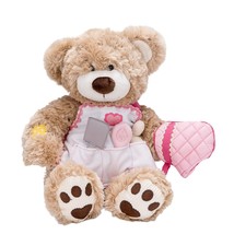 Build A Bear Teddy Plush 16&quot; Apron Cooking Tools Mitt Patch Spoon Stuffe... - $23.62