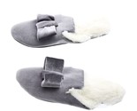 Charter Club Women Faux Fur Slippers  Size 5-6 Gray - $14.25