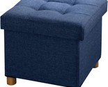 Brian And Dany&#39;S Blue, 15&quot; X 15&quot; X 14.7&quot; Foldable Storage Ottoman Footre... - $51.97