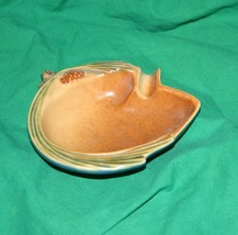Vtg Roseville Pottery 499 Astray Ring Dish Pine Cone Brown On Blue Rare Glaze Oh - £93.31 GBP