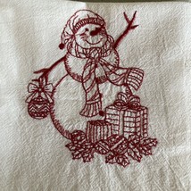 Dish Towel Snowman Christmas Packages Tree Ornament 100% Cotton Handmade - $9.89