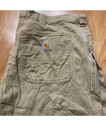 Carhartt Pants Men’s 40x30 Tan Rugged Flex Canvas Relaxed Fit 102291-253 - £21.83 GBP