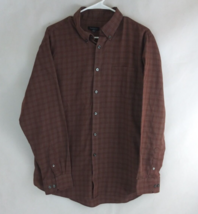 Van Heusen Men&#39;s Brown Casual Dress Shirt Size Large - $14.54