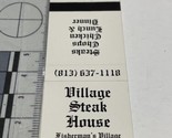Vintage Matchbook Cover   Village Steak House  Punta Gorda, FL  gmg  Uns... - $12.38