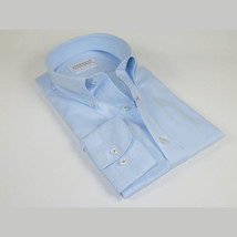 Mens 100% Italian Cotton Shirt Non Iron SORRENTO Button Down Oxford 4530 Blue image 5