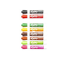 Expo whiteboard dry erase markers chisel tip Orange Red Green Black Pink 8pk - £7.19 GBP
